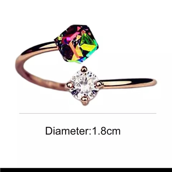 Rose gold adjustable 2 Stone Ring nwt - Picture 2 of 7